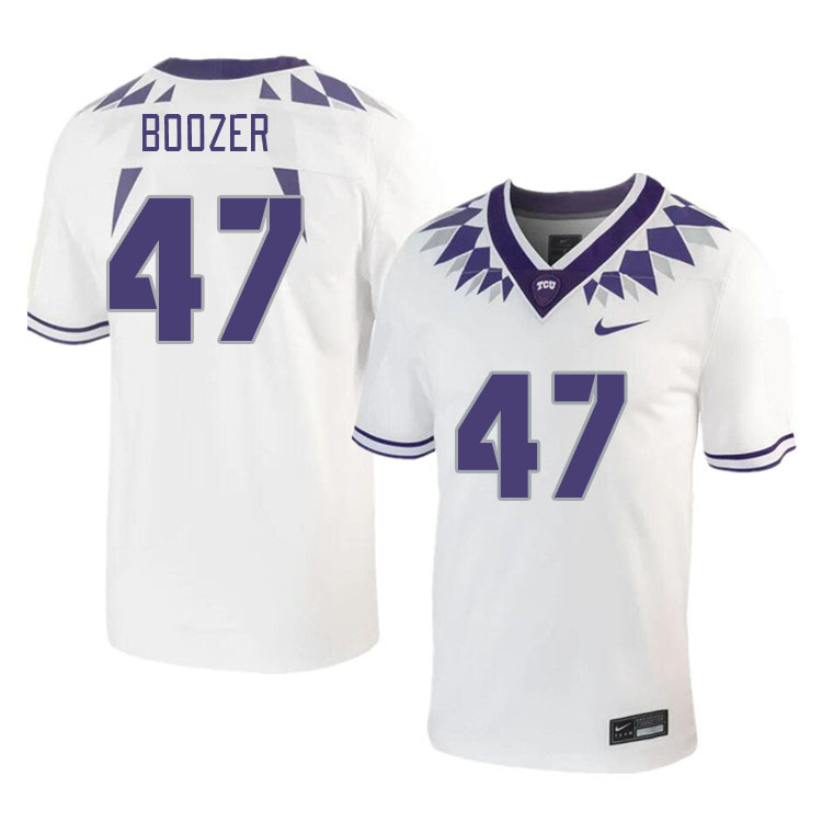 Men #47 Jake Boozer TCU Horned Frogs 2023 College Footbal Jerseys Stitched-White